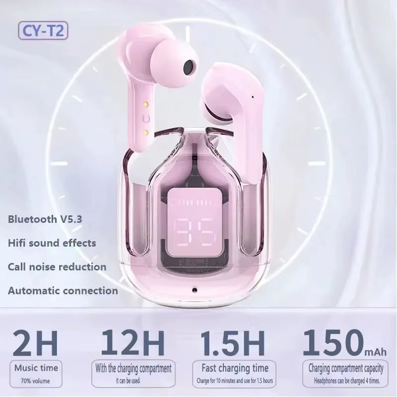 T2 Bluetooth TWS Earbuds: Wireless Sports Headphones for Outdoor Music & Gaming on Smartphones