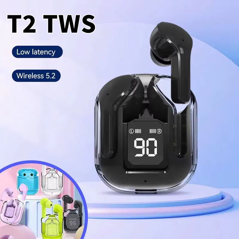 T2 Bluetooth TWS Earbuds: Wireless Sports Headphones for Outdoor Music & Gaming on Smartphones